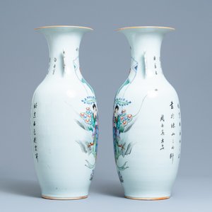 Une paire de vases en porcelaine de Chine famille rose, 19/20ème — photo 4