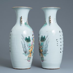 Une paire de vases en porcelaine de Chine famille rose, 19/20ème — photo 4