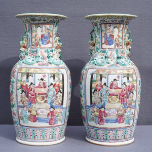 Une paire de vases en porcelaine de Chine famille rose, 19ème — photo 8