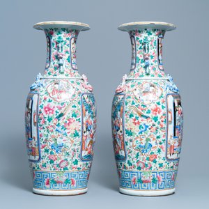 Une paire de vases en porcelaine de Chine famille rose, 19ème — photo 4
