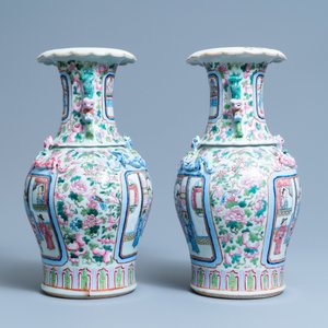 Une paire de vases en porcelaine de Chine famille rose, 19ème — photo 4