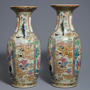 Une paire de vases en porcelaine de Chine famille rose, 19ème — photo 4