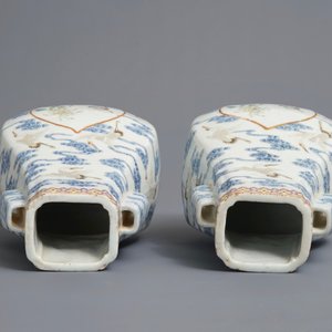 Une paire de vases en porcelaine de Chine famille rose à décor de grues, marques de Qianlong, 19/20ème — photo 6