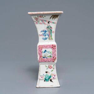 Une paire de vases en porcelaine de Chine famille rose à décor de 'La Romance de la chambre de l'ouest', Yongzheng — photo 5