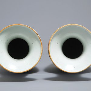 Une paire de vases en porcelaine de Chine famille rose aux oiseaux parmi fleurs, 19ème — photo 5