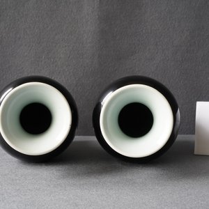 Une paire de vases en porcelaine de Chine noire monochrome, 19ème — photo 9
