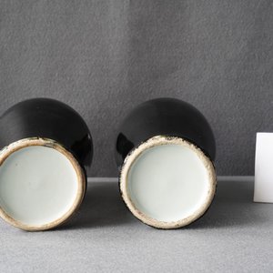 Une paire de vases en porcelaine de Chine noire monochrome, 19ème — photo 10