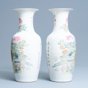 Une paire de vases en porcelaine de Chine qianjiang cai, 19/20ème — photo 2