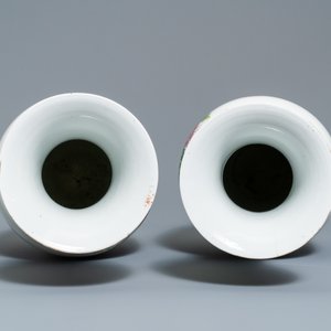Une paire de vases en porcelaine de Chine qianjiang cai à décor de cailles et bambou, 19/20ème — photo 5