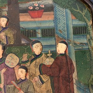 Une paire d'éventails en papier peint et laque de Chine, Canton, 19ème — photo 6