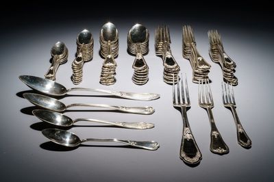 Une partie de ménagère en argent 800 millièmes, Allemagne, 20ème