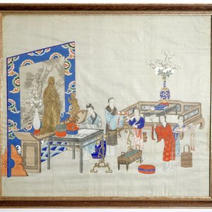 Une peinture chinoise sur textile figurant une scène d'autel, 19ème — photo 2