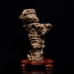 Une pierre de lettré sur socle en bois, Chine, probablement Qing — photo 5