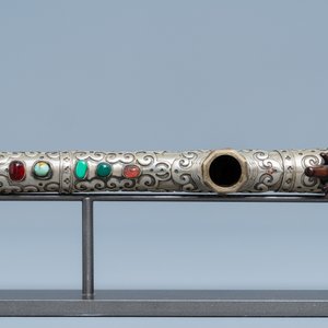 Une pipe à opium en bambou, jadéïte et grès de Yixing, Chine, 19ème — photo 8