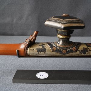 Une pipe à opium en bambou, jadéïte, métal paktong et grès de Yixing, Chine, 19ème — photo 12