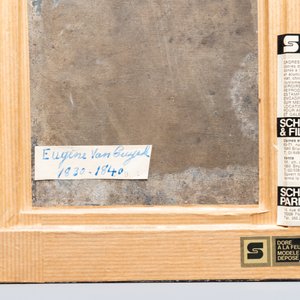 Une plaque de forme ovale en faïence polychrome de Bruxelles et un tableau correspondant en grisaille à décor d'un homme au pichet, début 19ème — photo 6