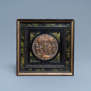 Une plaque en cuivre représentant 'Christ dans le temple', Italie, 16ème — photo 1