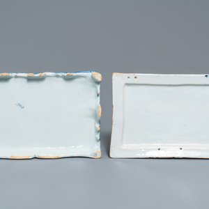 Une rare boîte à bijoux et son couvercle en faïence de Delft en bleu et blanc, 18ème — photo 9