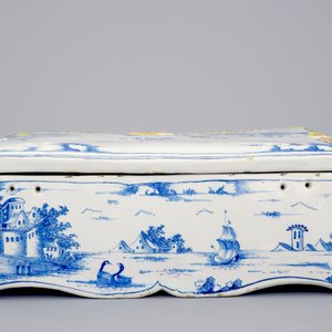 Une rare boîte à bijoux et son couvercle en faïence de Delft polychrome, 18ème — photo 4