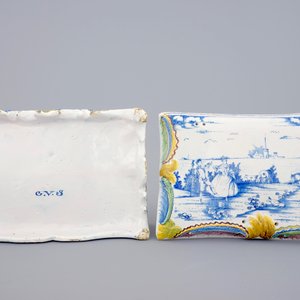 Une rare boîte à bijoux et son couvercle en faïence de Delft polychrome, 18ème — photo 7
