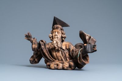 Une sculpture de Dieu le Père apparaissant dans une nuée, 17ème
