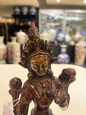 Une sculpture de Wenchang Wang en bronze et une Tara en alliage de cuivre, Chine, Ming et 19/20ème — photo 4