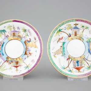 Une service à thé (tête-à-tête) pour deux en porcelaine de Bayeux, 19ème — photo 8