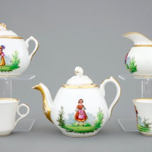 Une service à thé (tête-à-tête) pour deux en porcelaine de Paris, 19ème — photo 2