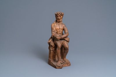 Une statue de Christ aux liens en chêne sculpté, Flandres, début du 16ème
