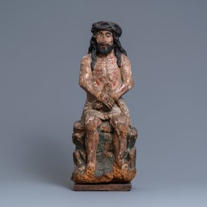 Une statue de Christ aux liens en tilleul ou peuplier sculpté et polychromé, Allemagne, 15ème — photo 2