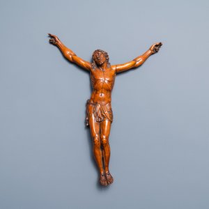 Une statue de Christ en buis sculpté, Flandres, 16/17ème — photo 1
