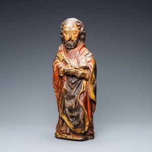 Une statue de Saint Pierre en bois sculpté polychromé, France, 19ème — photo 2