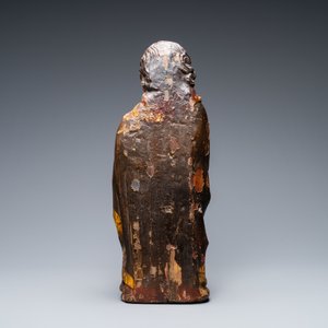 Une statue de Saint Pierre en bois sculpté polychromé, France, 19ème — photo 4