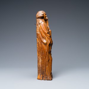 Une statue de Sainte Barbe en chêne sculpté, vers 1500 — photo 5