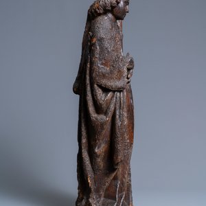 Une statue d'un ange aux Instruments de la Passion en chêne sculpté, Brabant, Pays-Bas du Sud, début du 15ème — photo 3