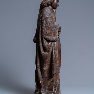 Une statue d'un ange aux Instruments de la Passion en chêne sculpté, Brabant, Pays-Bas du Sud, début du 15ème — photo 4