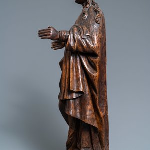Une statue d'une sainte en bois fruitier sculpté, Vallée du Rhin, Allemagne, 2ème moitié du 16ème — photo 5