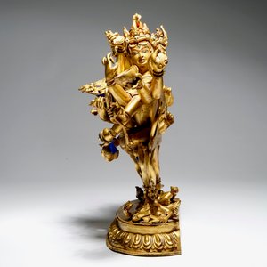 Une statuette de Chakrasamvara en bronze doré sino-tibétaine, 17/18ème — photo 5