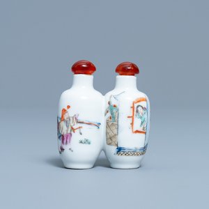 Une tabatière double en porcelaine de Chine famille rose, 19ème — photo 1