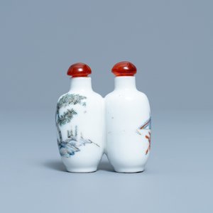 Une tabatière double en porcelaine de Chine famille rose, 19ème — photo 3