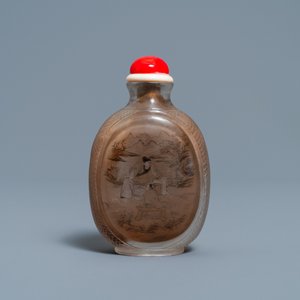 Une tabatière en verre peint à l'intérieur à décor de figures, signée Ma Shaoxuan, datée 1913 — photo 3
