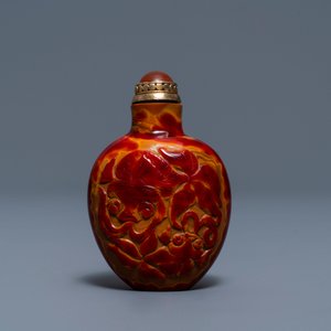 Une tabatière en verre réalgar, Verrerie Impériale, Pékin, Chine, 1730-1840 — photo 2