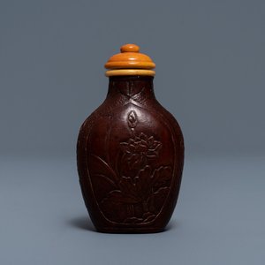 Une tabatière taillée dans une courge séchée, marque de Qianlong, Chine, 19ème — photo 1