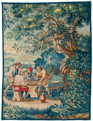 Une tapisserie murale en laine et soie d'après David Teniers, atelier de Guillaume Werniers, Lille, France, 17/18ème
