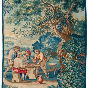 Une tapisserie murale en laine et soie d'après David Teniers, atelier de Guillaume Werniers, Lille, France, 17/18ème — photo 1