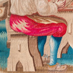 Une tapisserie murale en laine et soie d'après David Teniers, atelier de Guillaume Werniers, Lille, France, 17/18ème — photo 6