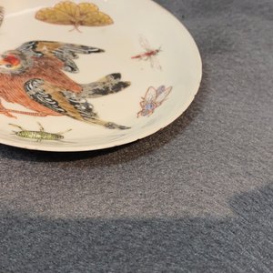 Une tasse et soucoupe en porcelaine de Chine famille rose à décor d'un oiseau entouré d'insectes, Yongzheng — photo 13