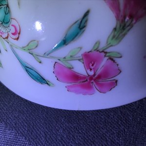 Une tasse et soucoupe en porcelaine de Chine famille rose à décor floral, Yongzheng — photo 18