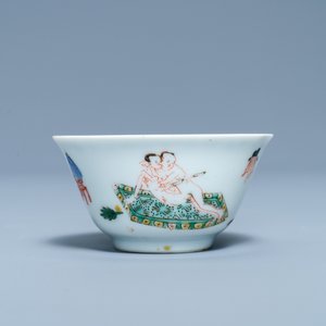 Une tasse et soucoupe en porcelaine de Chine famille verte à sujet érotique, Kangxi — photo 4