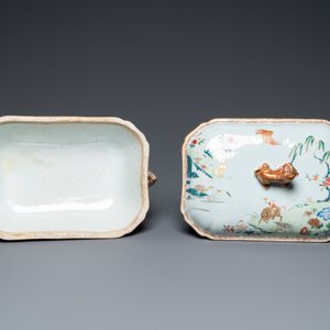 Une terrine couverte sur son support en porcelaine de Chine famille rose, Qianlong — photo 8